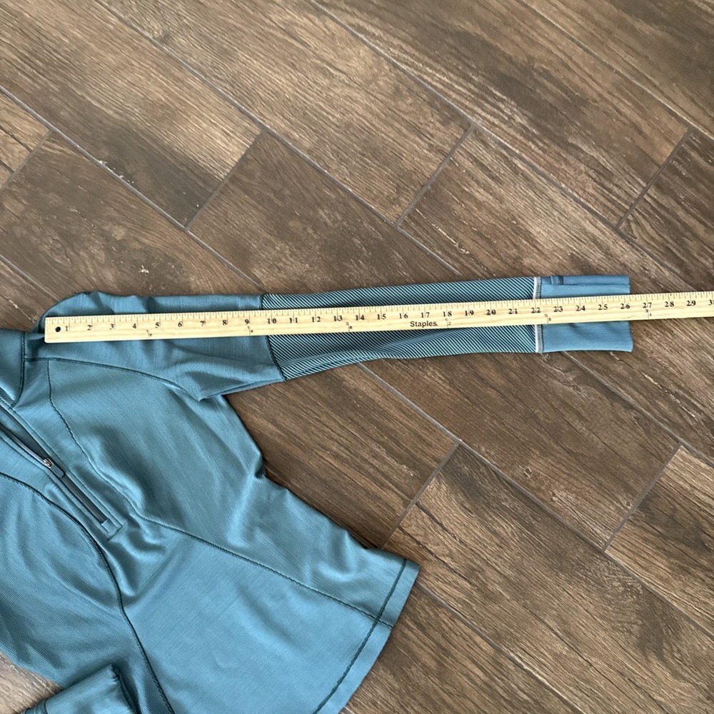 Lululemon Runderful 1/2 Zip Women 4 Teal Rulu Running Pullover Thumbholes - Picture 7 of 8